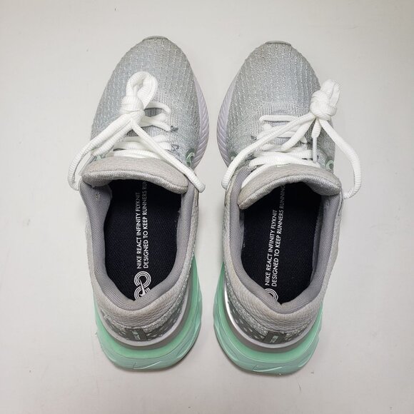 Nike React Infinity Run Flyknit 2 Running Shoes Gray/Mint Womens 7.5 - Picture 9 of 9